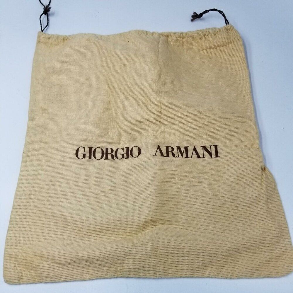 Georgio Armani Womens Dust Bag Drawstring Tan Beige 14"